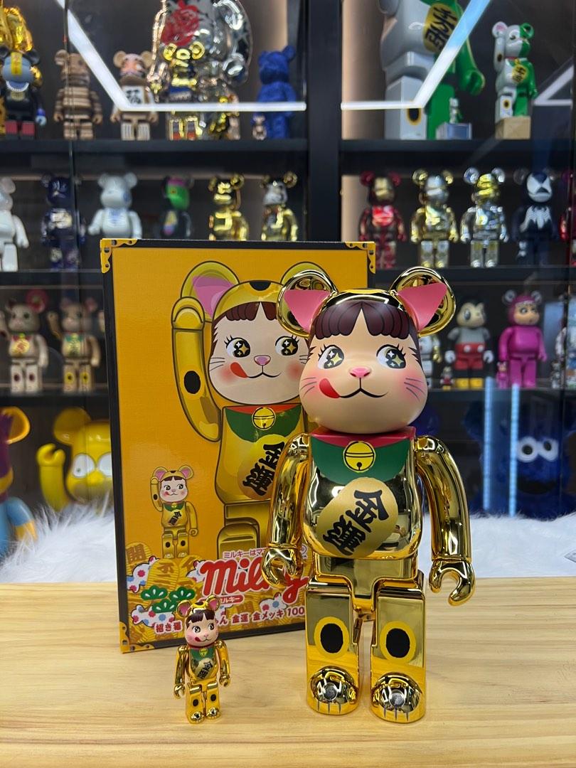 BE@RBRICK 招き猫 ペコちゃん 福 金メッキ 100% u0026 400% - おもちゃ/ぬいぐるみ