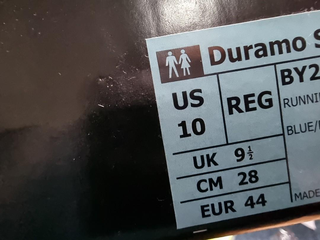 Adidas Duramo Unisex Running Shoe Size US 10 UK 9.5 Eur 44 Japan 280 China 270
