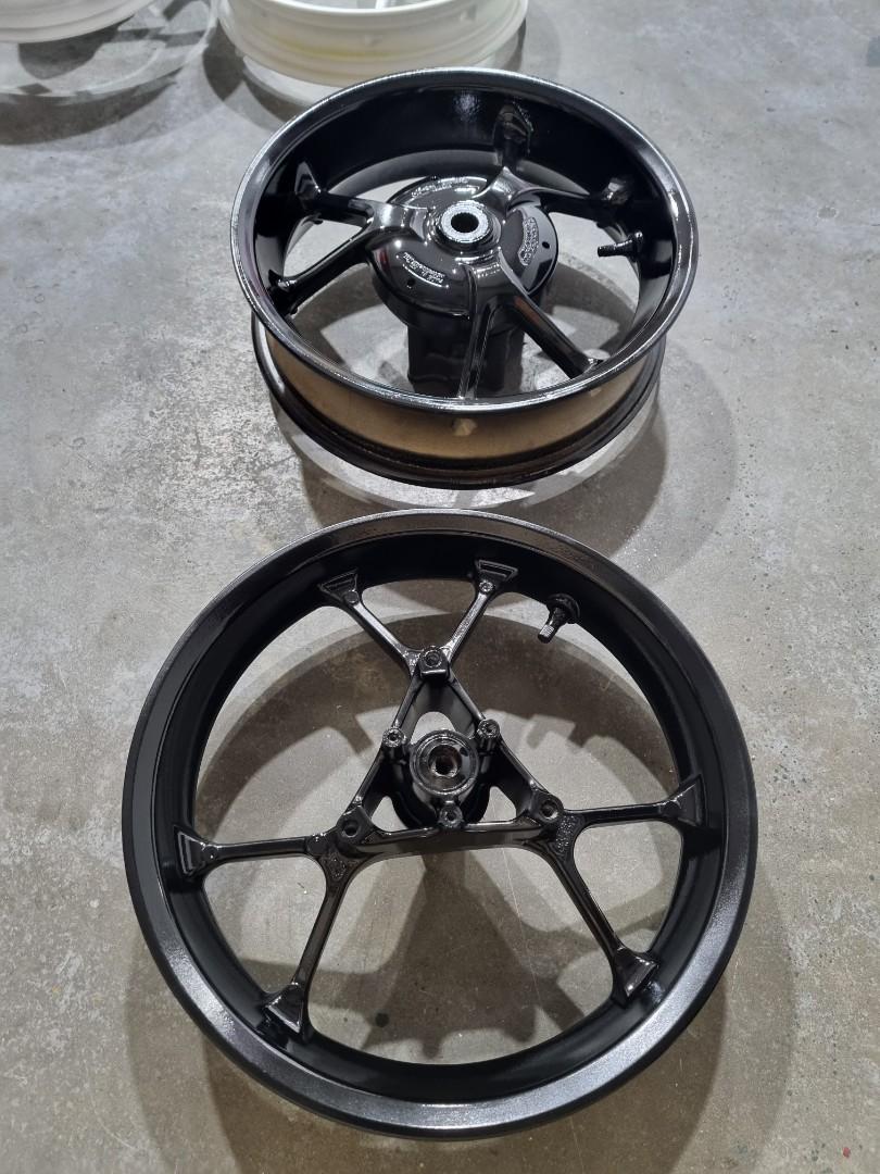 Aerox Gloss Black Rims, Motorcycles, Motorcycle Accessories on Carousell