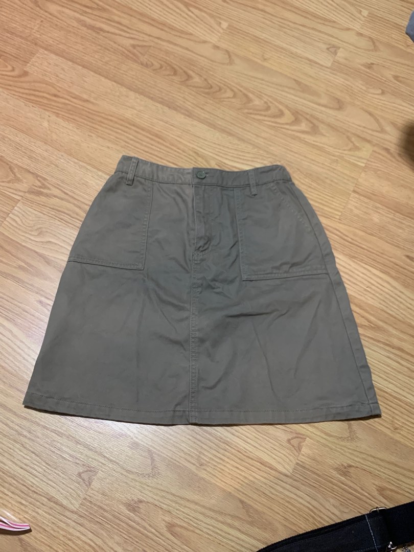 Essential Army Green Bodycon Skirt Basic