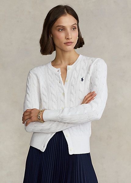 White polo cardigan cheap