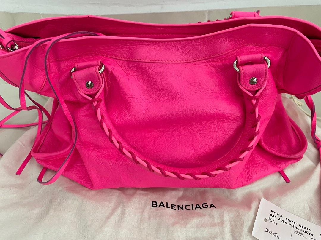 rare Balenciaga neon pink city bag Luxury Bags Wallets on Carousell