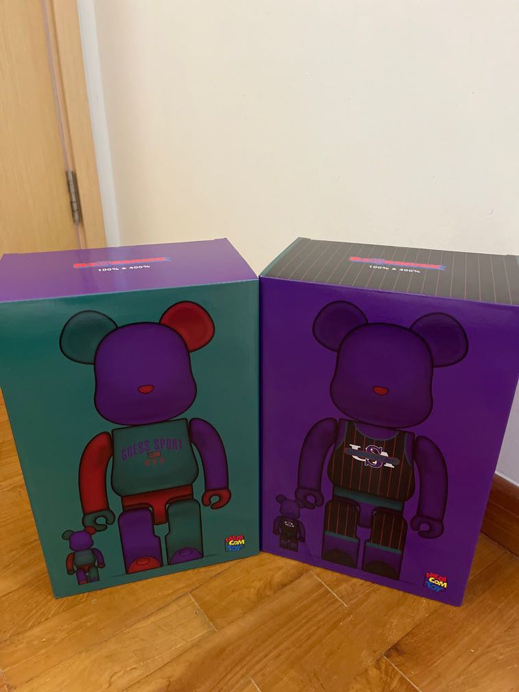 Bearbrick Guess sport 400% & 100% (set of 2), Toys & Collectibles