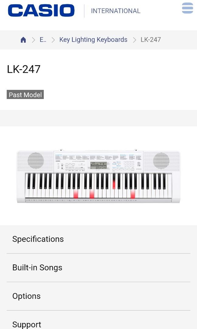 Casio LK 247 digital piano Hobbies Toys Music Media Musical