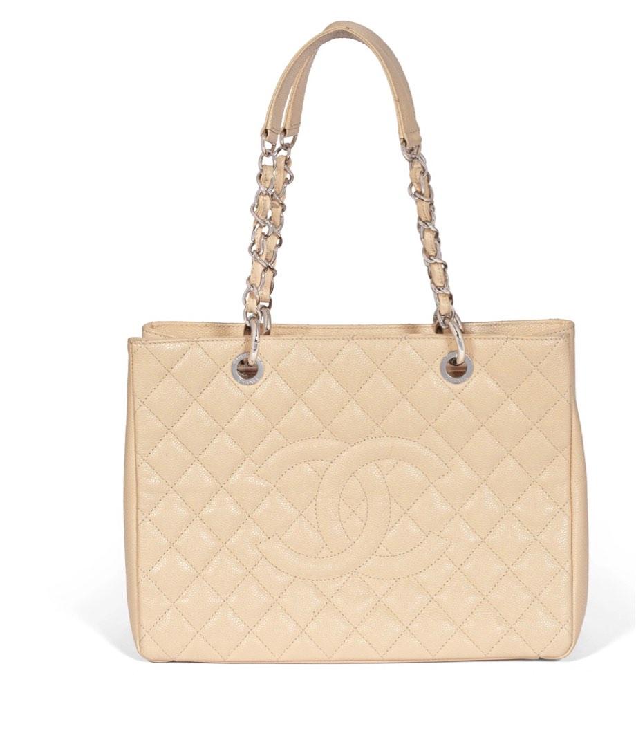 Chanel Caviar Beige GST Leather Tote Bag SHW, Luxury, Bags & Wallets on  Carousell