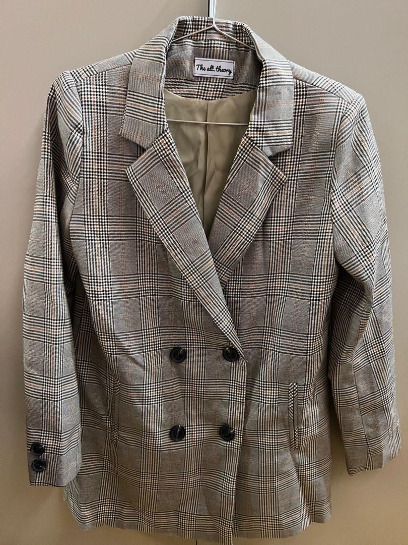 Checkered sales oversized blazer