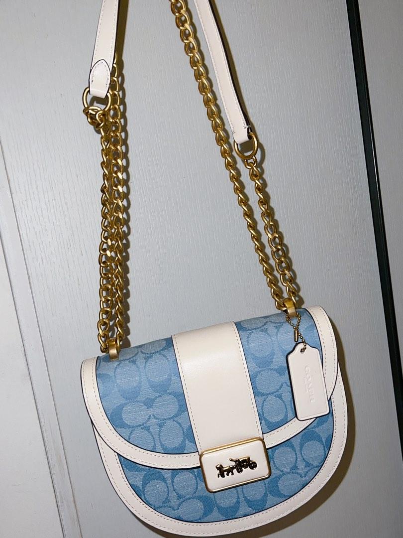 Coach Womens ALIE Saddle Bag In Signature Chambray, Women's Fashion