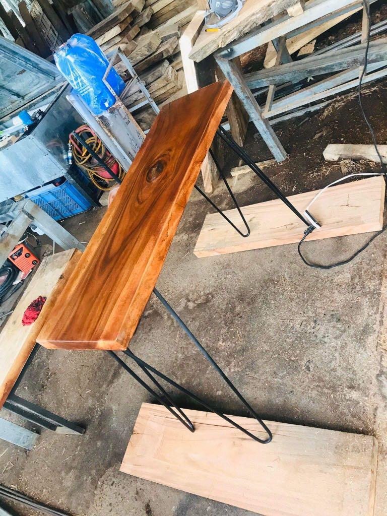 Console Table with Hairpin Legs (Category: Tables & Sets) located in Manila. Submitted by agnesdingescandor (Listing ID 1183203952, Image 3). Description: Console Table with Hairpin Legs Acacia Solid Wood Whole Slab, No Joint .