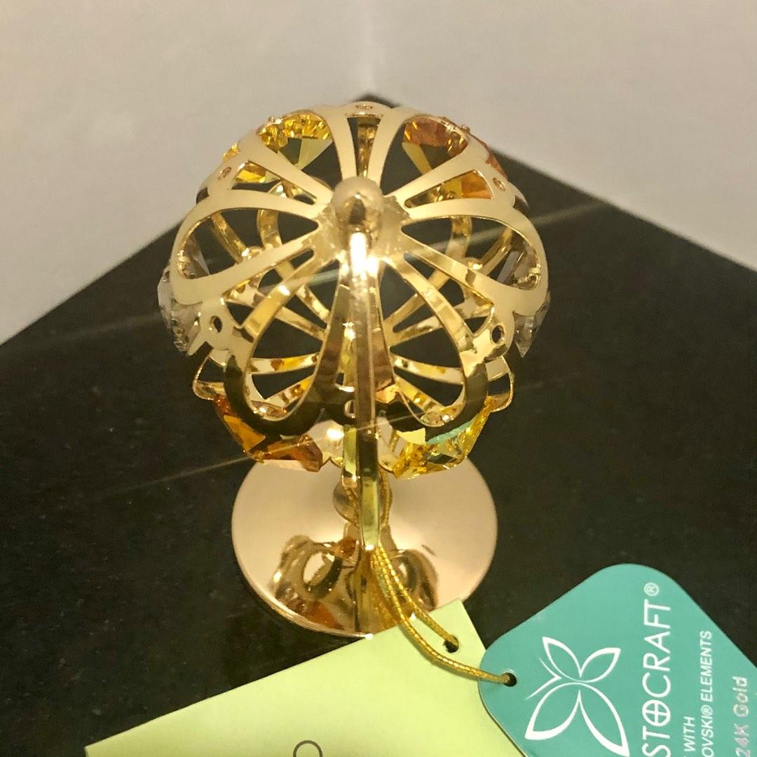 Crystocraft 施華洛世奇水晶24k鍍金地球儀擺飾 24k Plated Swarovski Crystal Globe Ornament