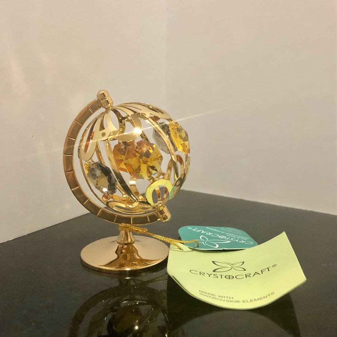 Crystocraft 施華洛世奇水晶24k鍍金地球儀擺飾 24k Plated Swarovski Crystal Globe Ornament