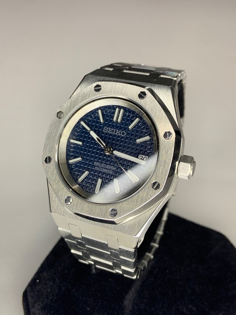 Custom Seiko Mod Blue AP, Men's Fashion, Watches & Accessories, Watches on  Carousell