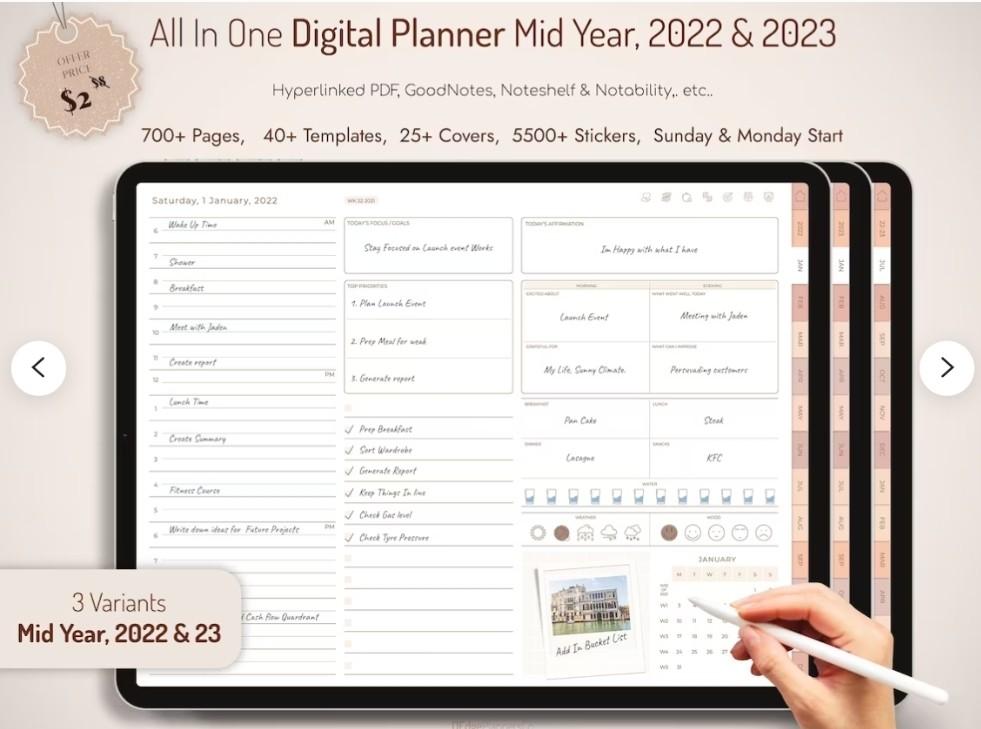 DEdge Planners Co Digital Planner 2022-2023 (Printable Planner ...