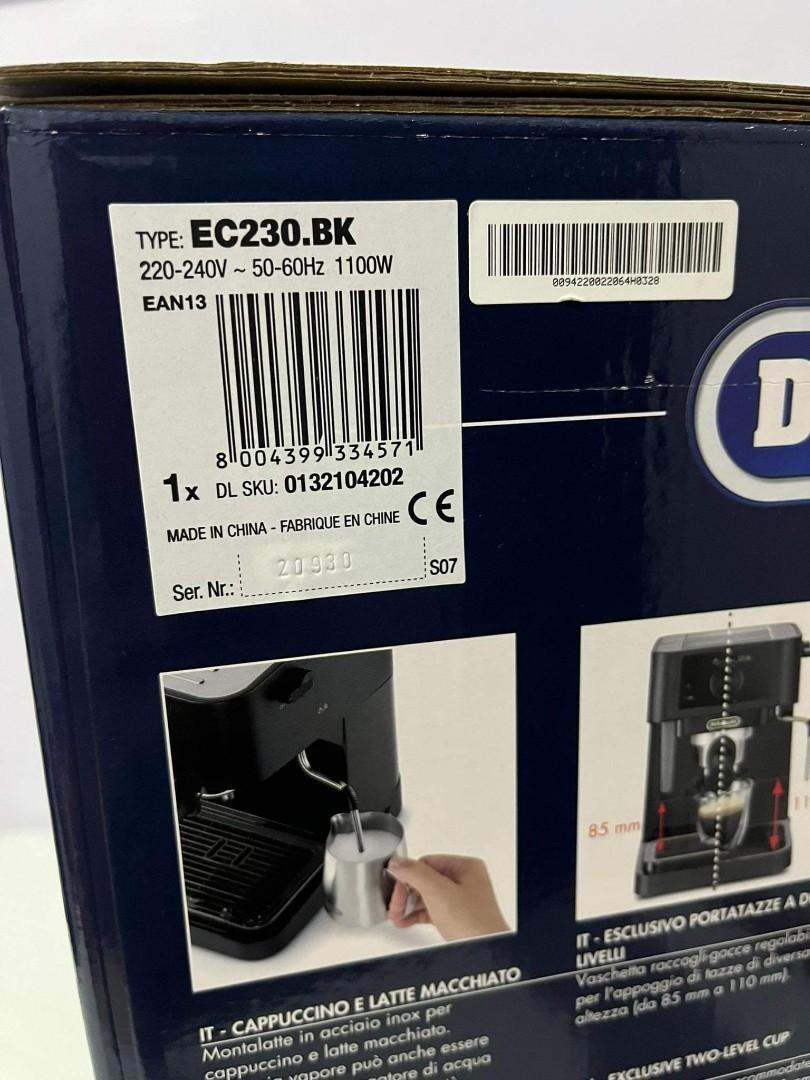 De'Longhi Stilosa EC230 BK TRADITIONAL BARISTA PUMP ESPRESSO MACHINE