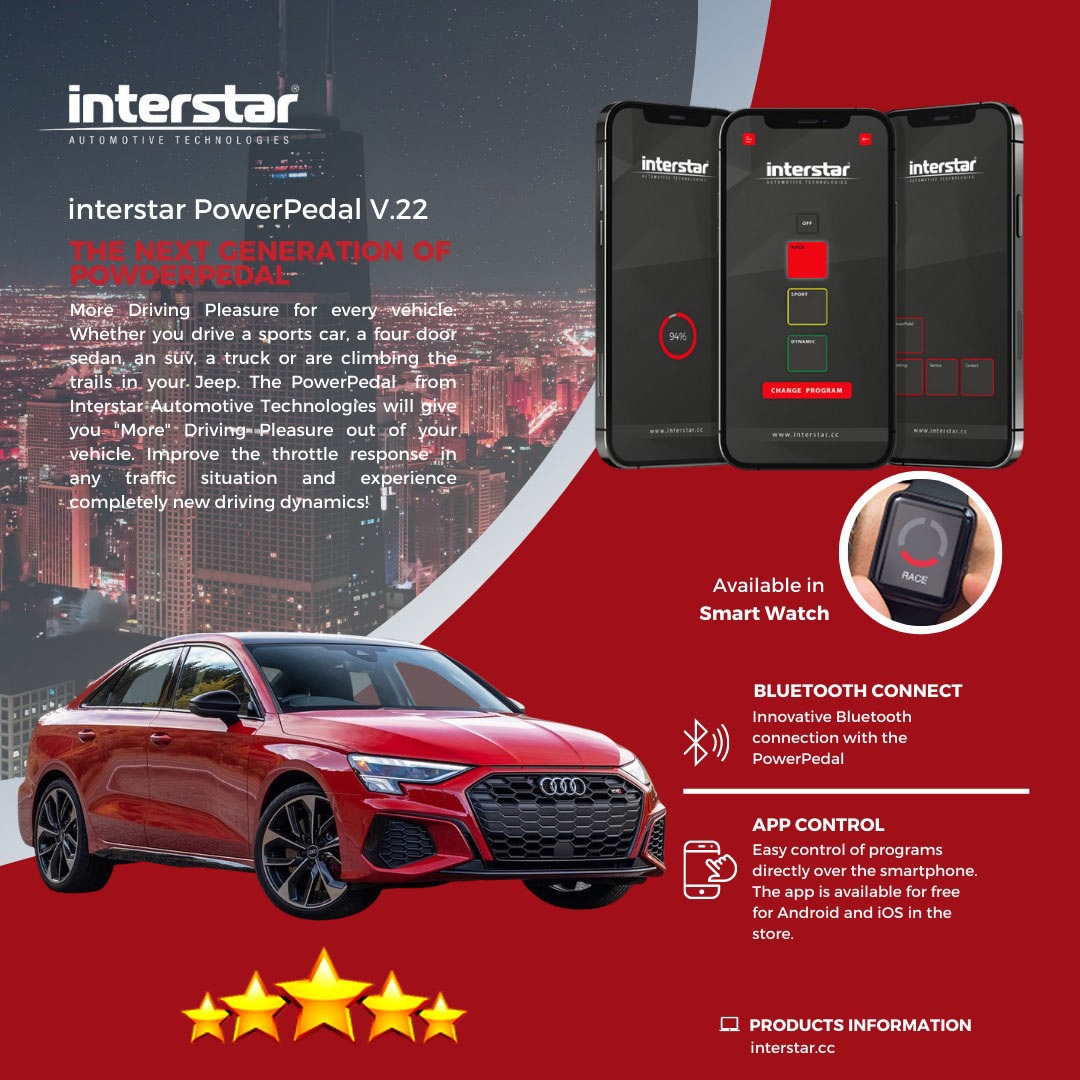 Audi | Original Pedal Tuning Accessories | Throttle Controller | Interstar  Powerpedal | e-tron, A3/A4/A5/A6/A7/A8, S3/S4/S5/S8, RS3/RS4/RS5/RS6/RS7,  Q2/Q3/Q5/Q7/Q8, RS Q3/RS Q8, SQ5/SQ7/SQ8, R8, TT, Car Accessories,  Accessories on Carousell