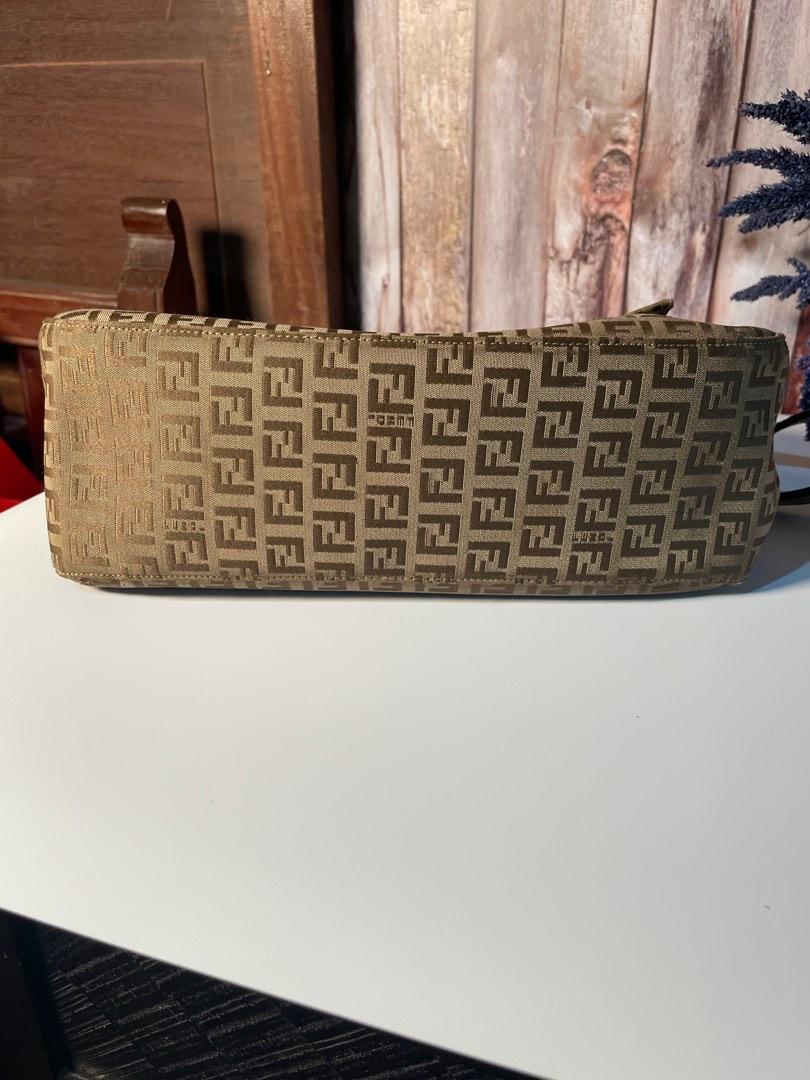 Fendi Zucchino Mama Forever Bag (Category: Luxury Bags & Wallets) located in Muntinlupa City. Submitted by phbudgetluxuryfinds (Listing ID 1183199067, Image 3). Description: Not guaranteed Good condition Thick canvas and genuine leather trim and handle Tarnished gold hardware with hairlines 📌scratches sa front hardware No cracks or open pipes No scratches or runs in the canvas Clean interior and no funky smell 📌I did not find any bag code / not