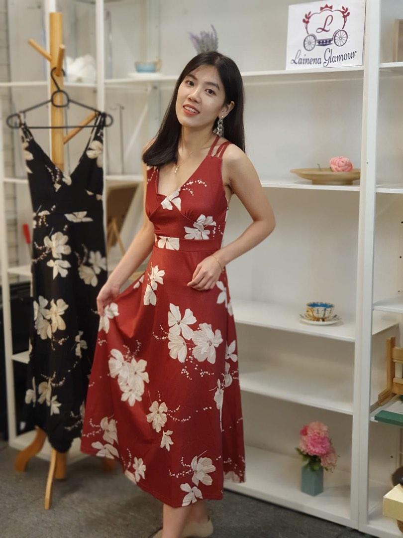 Floral backless Maxi dress, Women's Fashion, Dresses & Sets, Dresses on Carousell