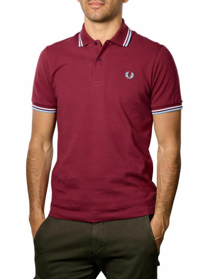 Maroon fred perry polo shirt 2025