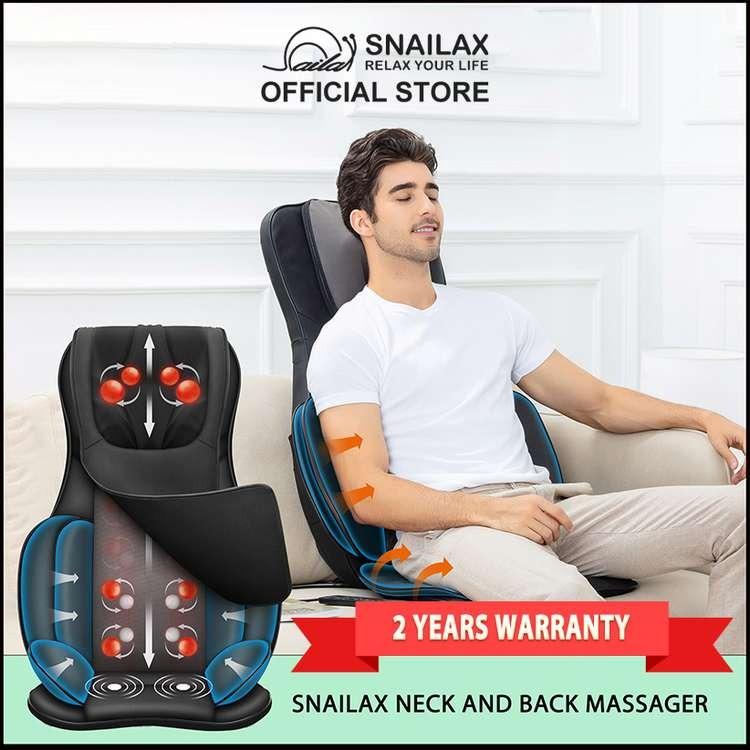  Snailax shiatsu Neck & Back Massager with Heat, Full Back  Kneading Shiatsu or Rolling Massage, Massage Chair pad with Height  Adjustment, Back Massager for Neck and Shoulder : Health & Household