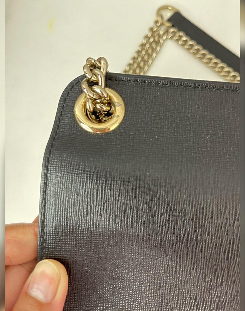 Furla Bella Bag (Category: Shoulder Bags) located in Quezon City. Submitted by decluttermnl (Listing ID 1183213939, Image 3). Description: Furla Bella Bag in Small size Excellent condition With dustbag Seldom used Color is black with light gold chain.