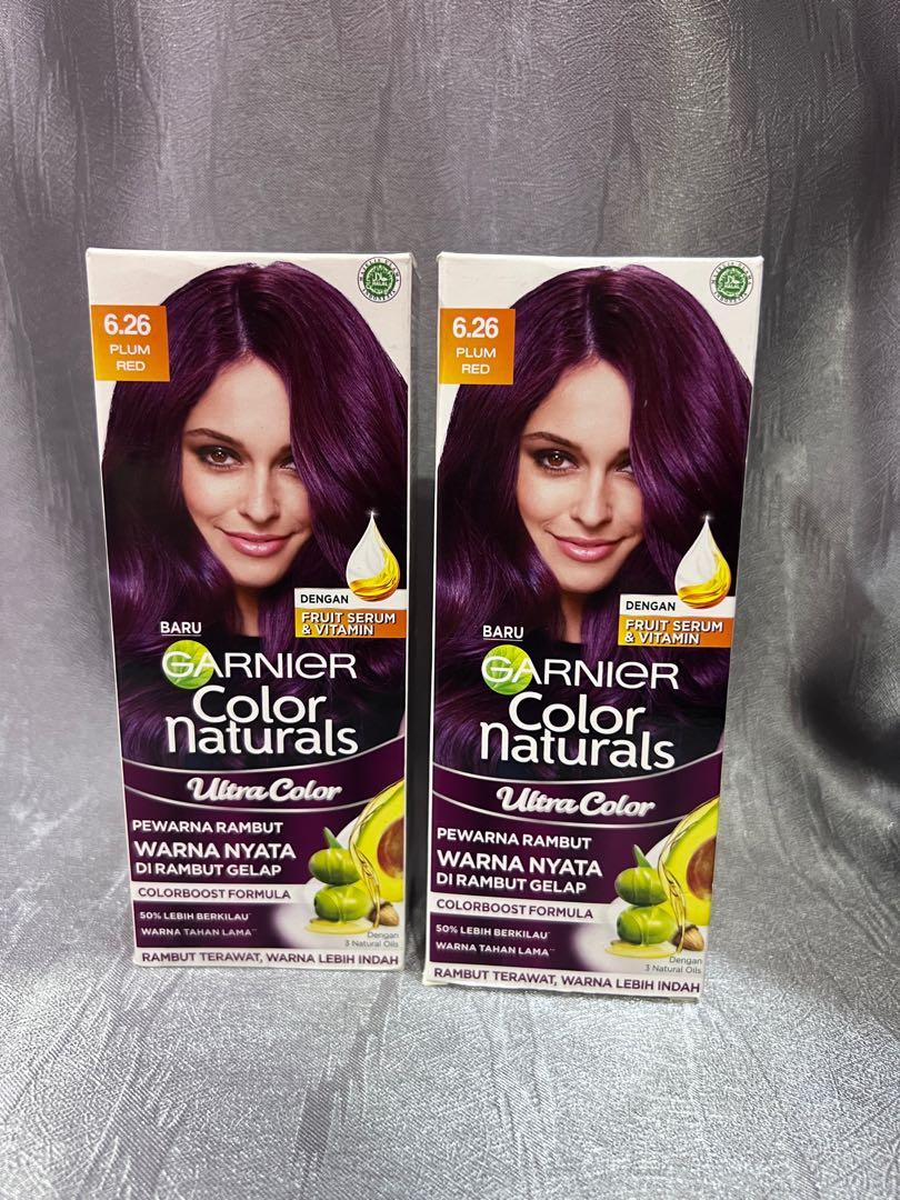Garnier Colour Natural dye set Plum Red, Beauty & Personal Care, Hair  on Carousell