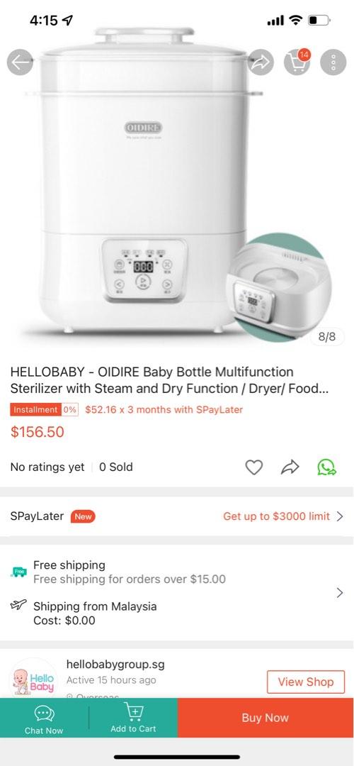 German OIDIRE Baby Bottle Multifunction Sterilizer with Steam and Dry ...