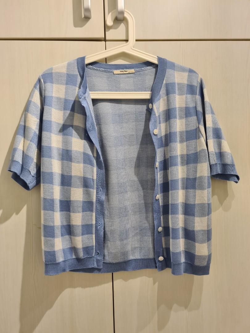 Gingham cardigan Women s Fashion Coats Jackets and Outerwear on