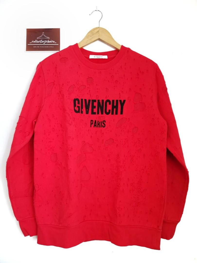 Givenchy red deals sweater distressed