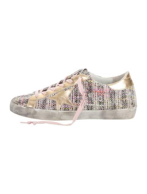 Golden goose tweed sneakers hot sale