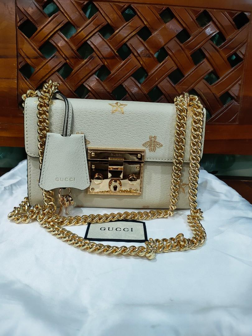 Gucci Padlock Bee Star Leather Bag Luxury Bags Wallets on
