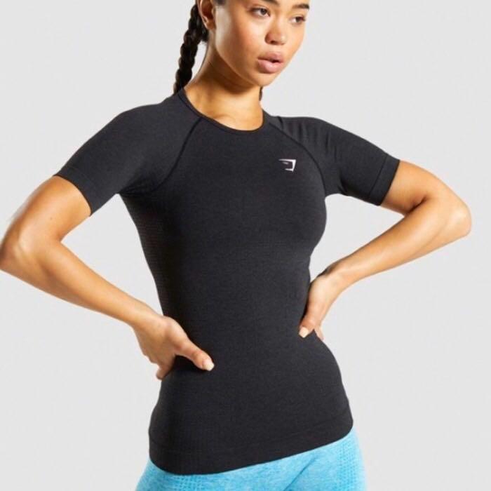 Gymshark Vital Seamless T-shirt - Black (XS), Women's Fashion