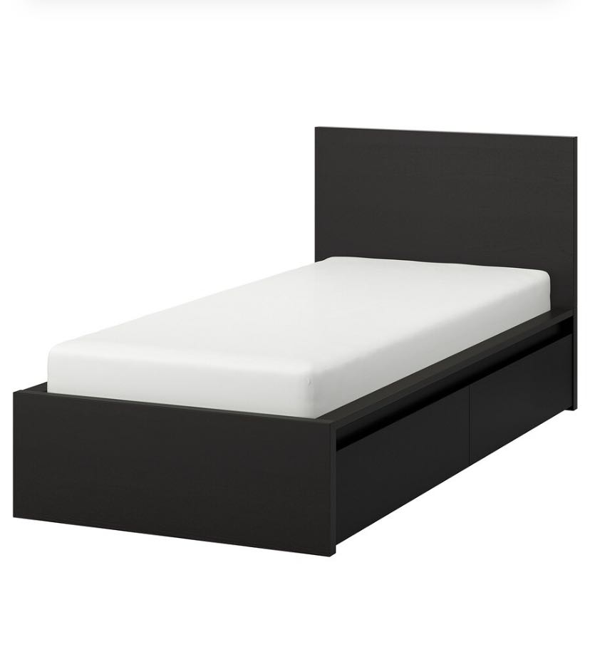 IKEA black brown malm bed, Furniture & Home Living, Furniture, Bed
