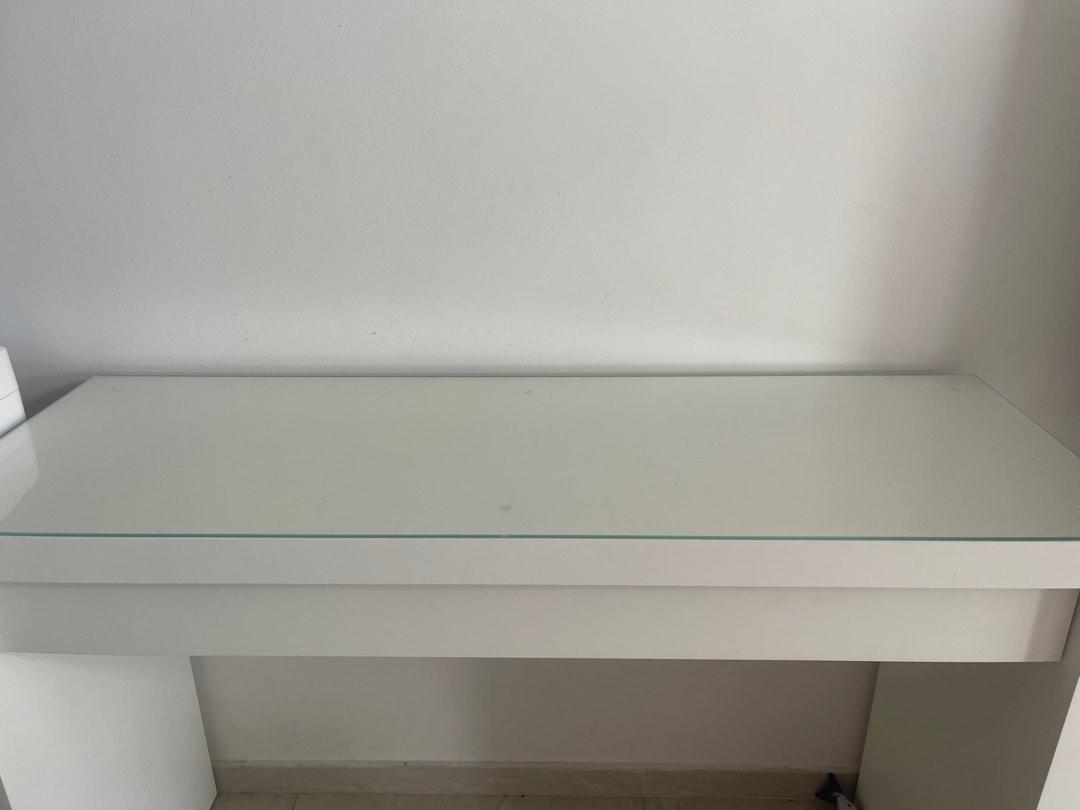 Ikea MALM dressing table with glass top, Furniture & Home Living