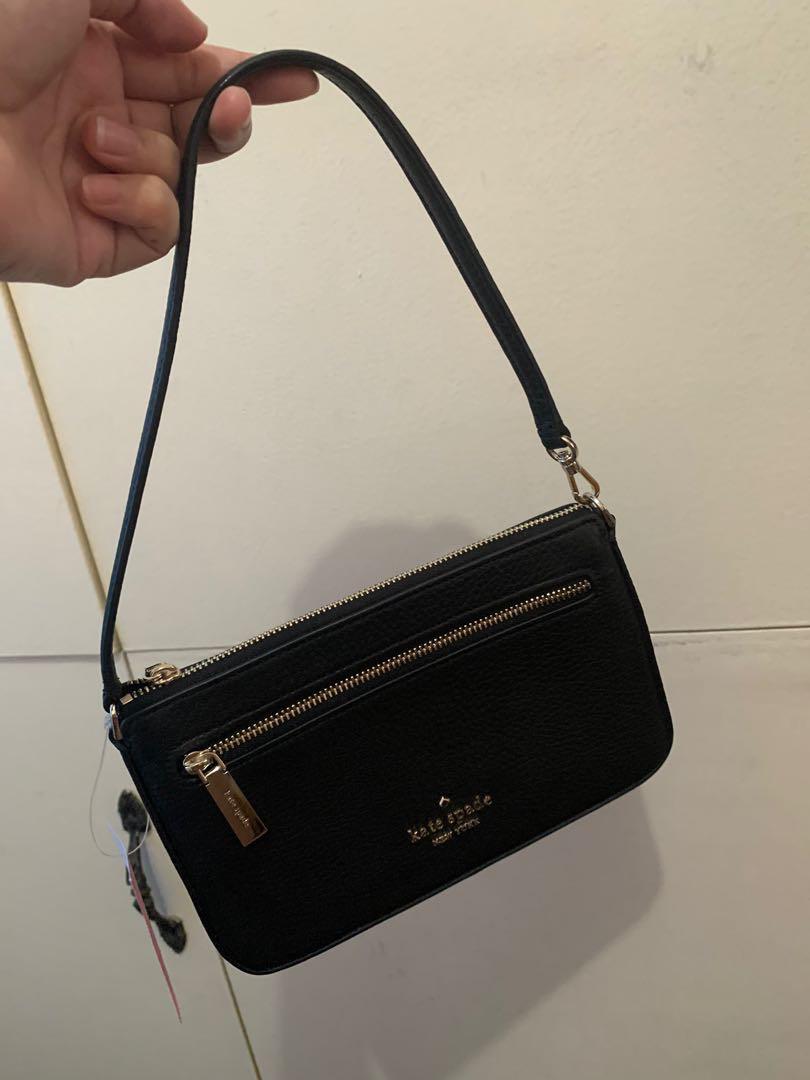 Kate Spade Leila Pebbled Leather Convertible Wristlet Black