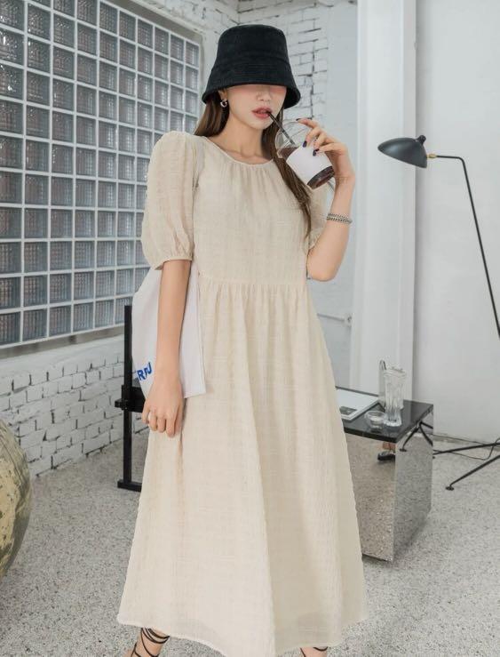 Korean Midi Dress, Women's Fashion, Dresses & Sets, Dresses on Carousell