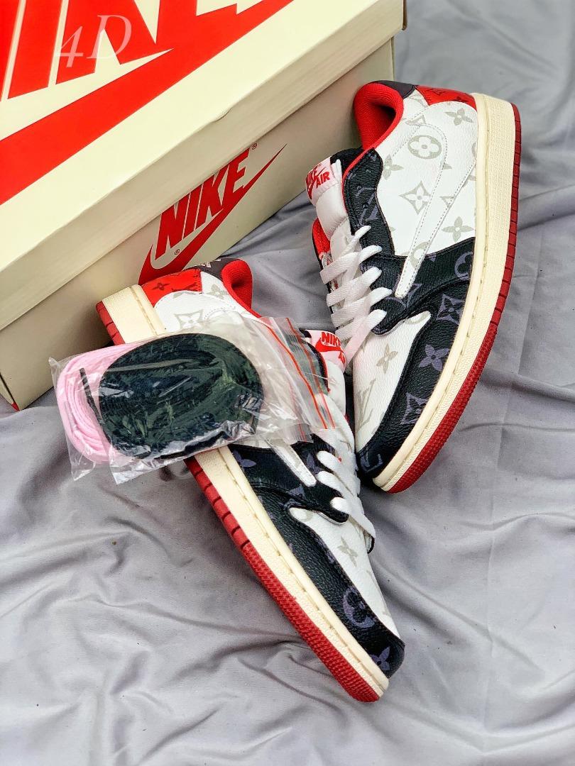 L V x Travis Scott x Air Jordan 1 Low OG SP 36 46 Carousell