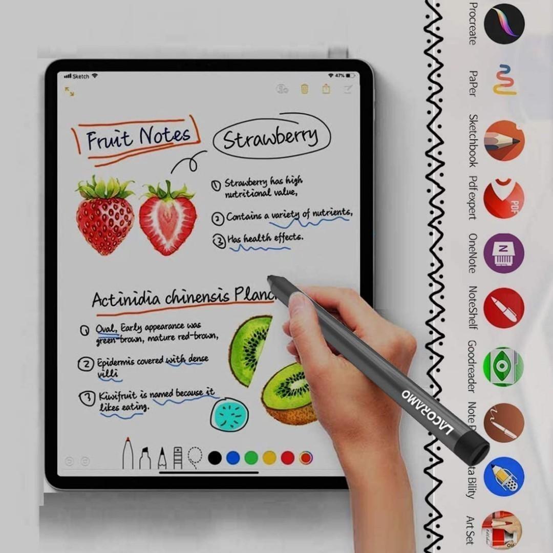 LACORAMO Stylus Pen for iPad, Pencil with Palms Rejection & Pick Up and