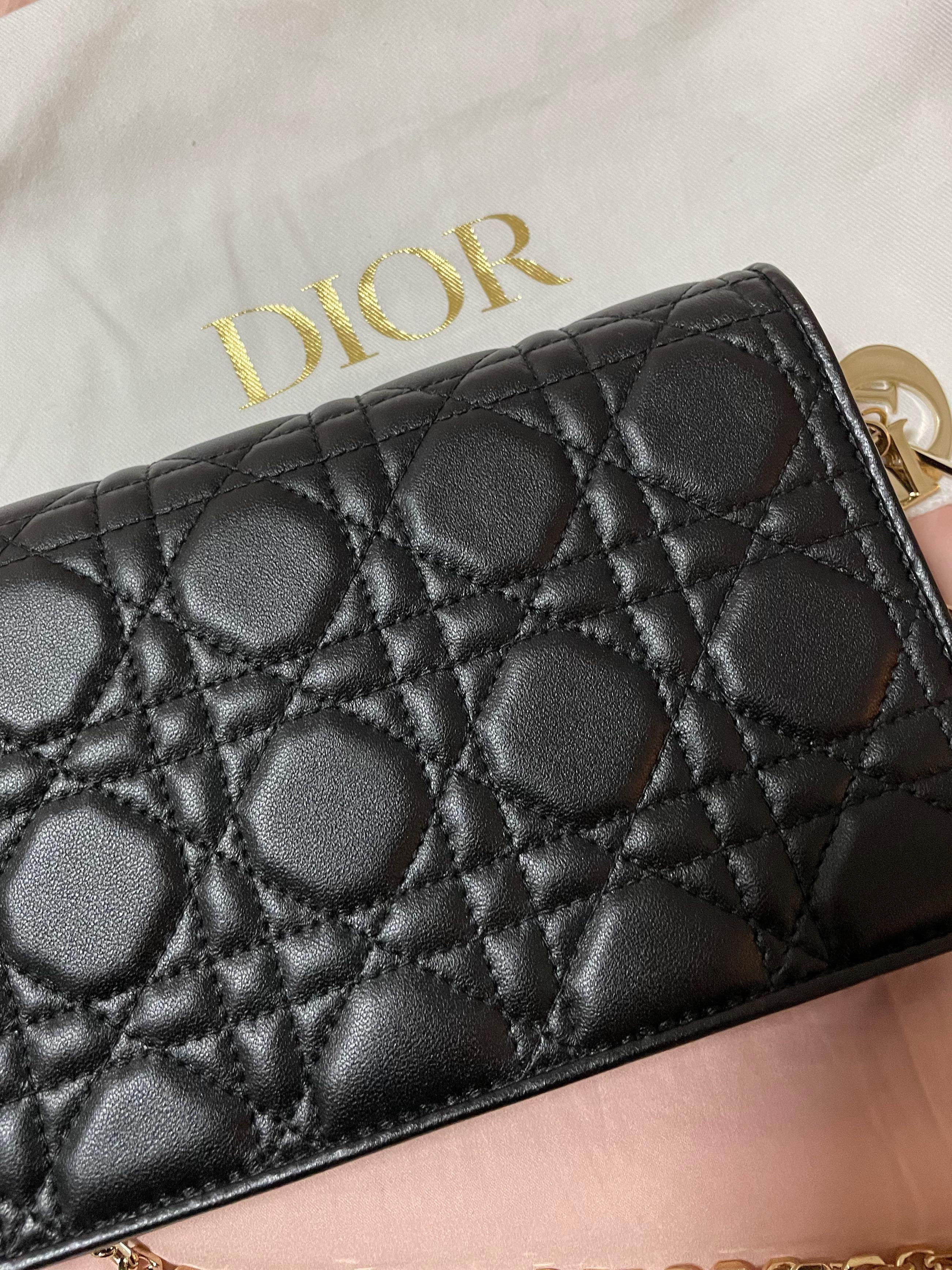 Lady dior pouch store black cannage lambskin