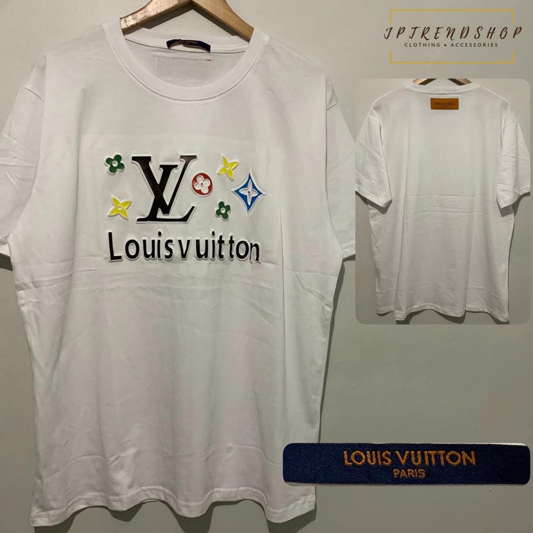 LV debossed logo tee tshirt, Men's Fashion, Tops & Sets, Tshirts & Polo  Shirts on Carousell