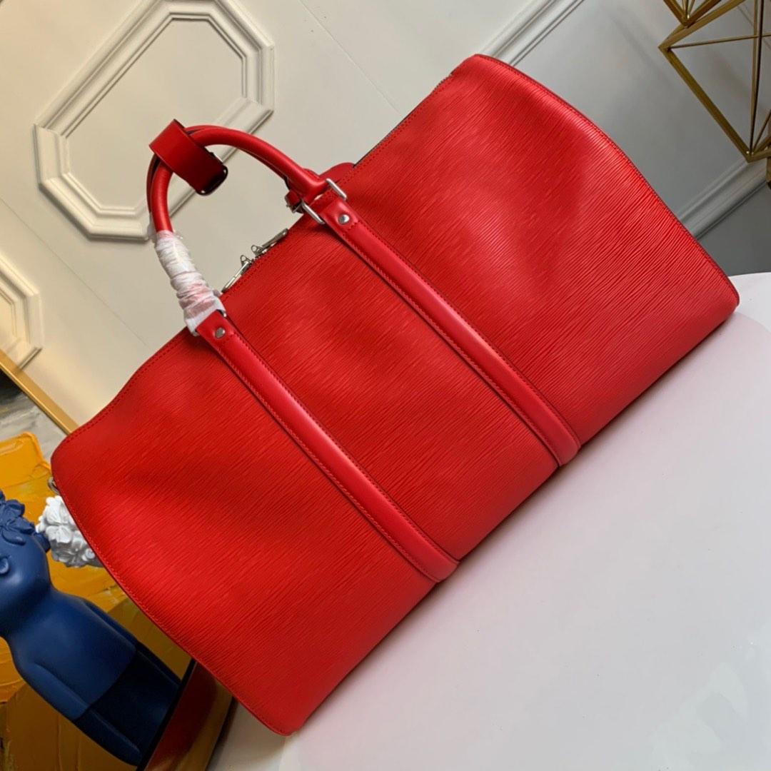 Louis Vuitton Supreme Red Epi Keepall Bandouliere 45 Palladium