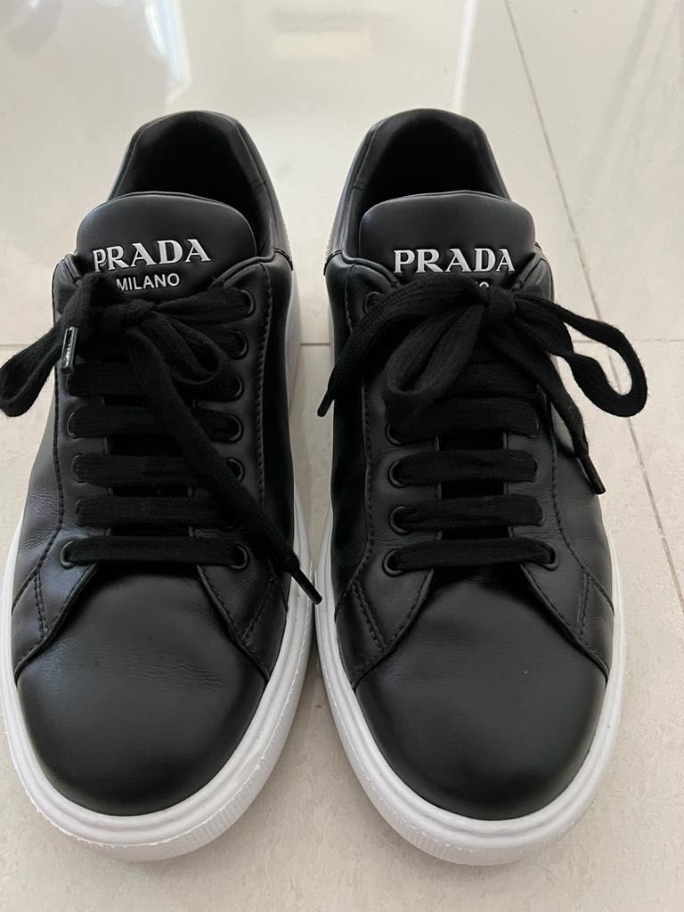 Prada Downtown Patent Leather Black Low Top Sneakers - Sneak in Peace