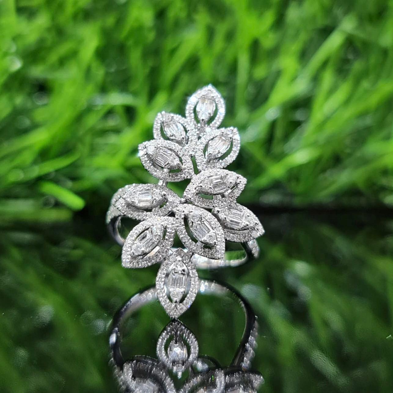 Real diamond ring top design