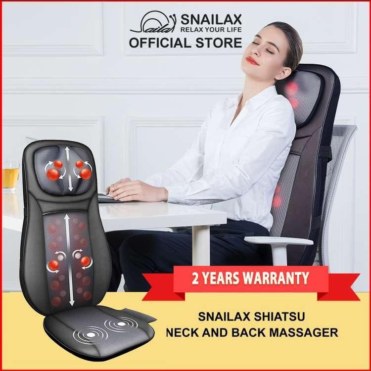 Snailax Shiatsu Full Back Massager with Heat, Adjustable Chair Massager  pad, Rolling Massage Seat Cushion, Gifts