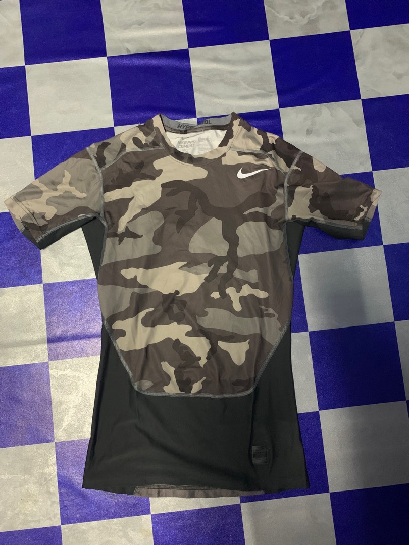 Nike camo compression shirt sales