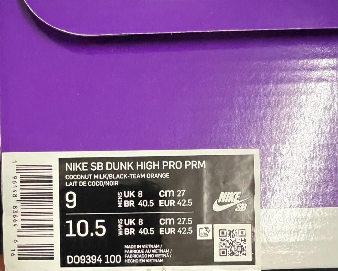 DO9394-100 Nike SB Dunk High San Francisco Giants Coconut Milk