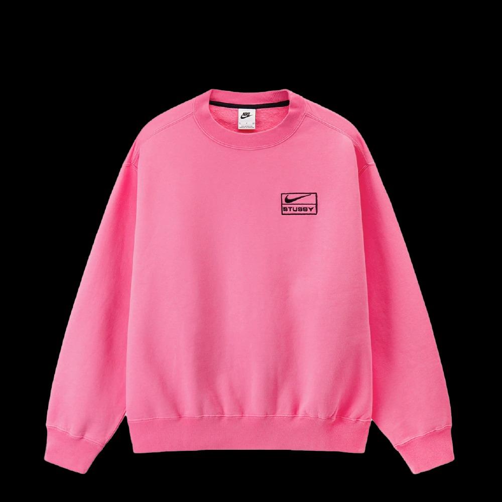 Nike x Stussy NRG BR Crew Fleece Pink 長袖衛衣聯名XL 現貨, 他的