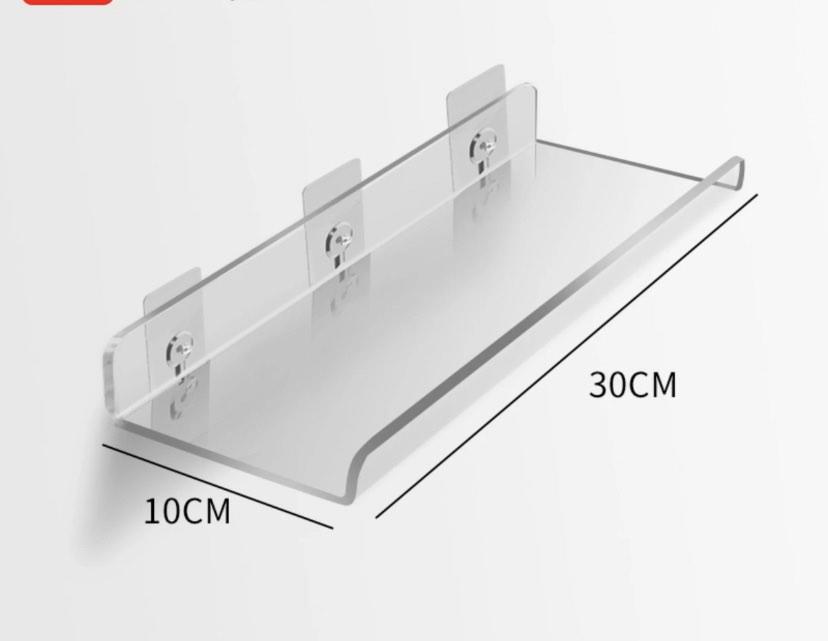 NoDrill Acrylic Bookshelves Floating Invisible SeeThrough Shelf Books