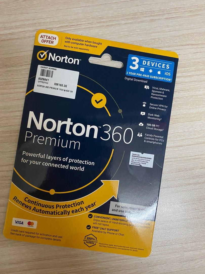 Norton 360 Premium Antivirus (Up to 3 User!), Computers ...