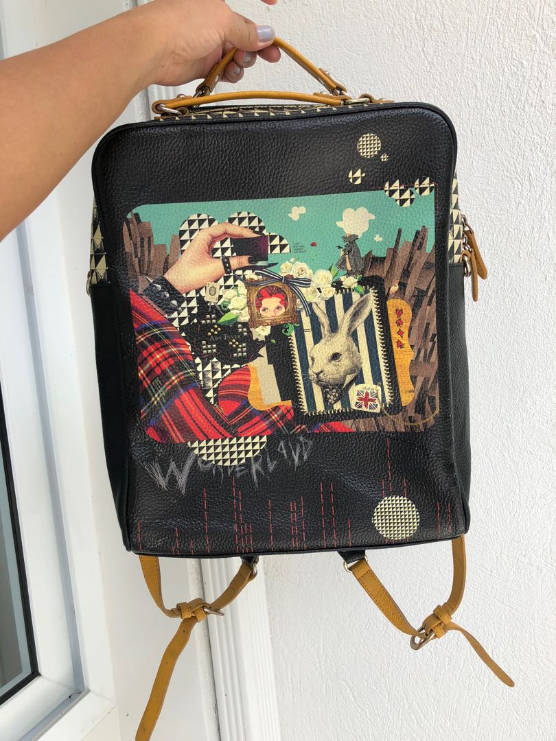 Rare Brera Art Fever Alice in Wonderland backpack bag, Women's Fashion ...