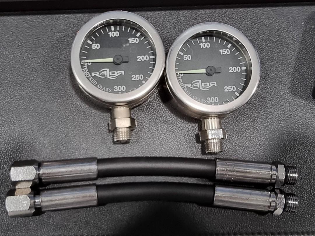 Razor SPG pressure gauge with 6 inch HP hose (sidemount set for scuba