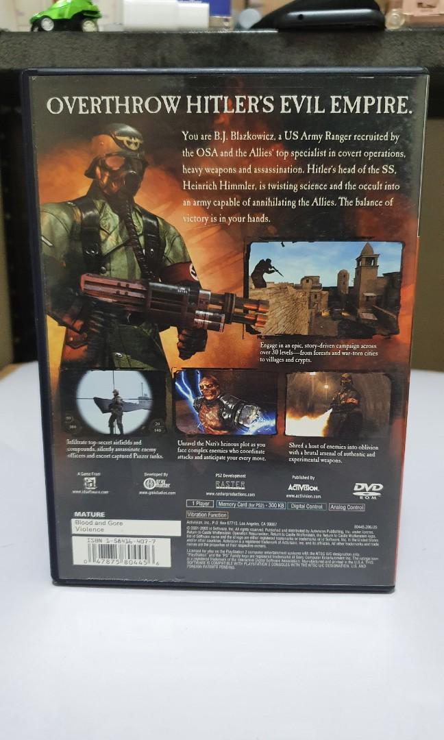 Return To Castle Wolfenstein ( Sony Ps2 , NTSC- U/C), Video Gaming ...